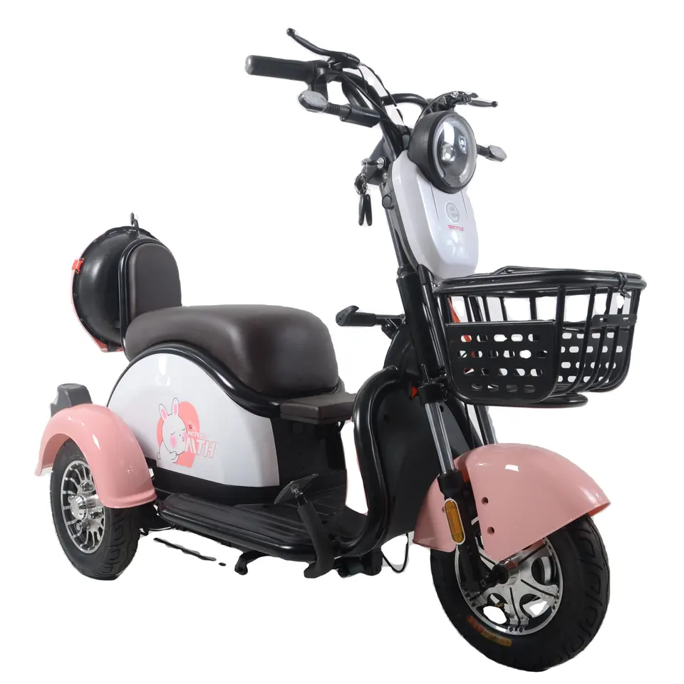 2024 New Design Adult Electric Tricycle pink 3 Wheeler Ladies Leisure Electric Motorcycle Cheap Electric Bike